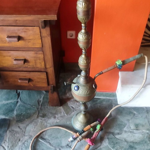 Hookah 1.20m Egyptian copper and bronze used, 1990