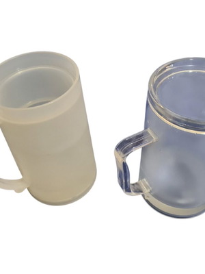 Beer glasses with freezing wall used, set of 2