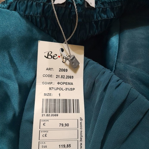 Be You Satin Strapless Cocktail Dress turquoise new, size M
