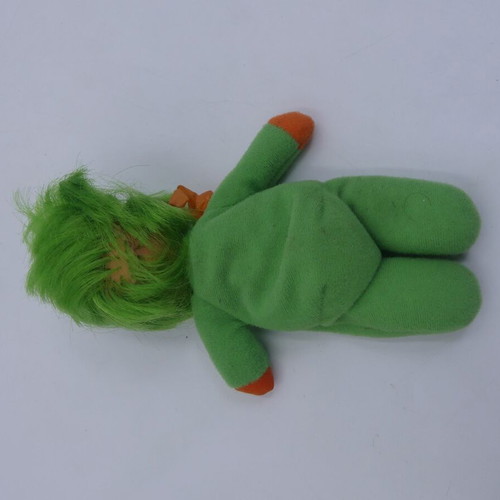 GIG El Greco doll 70s/80s with green hair and uniform used, 18 cm