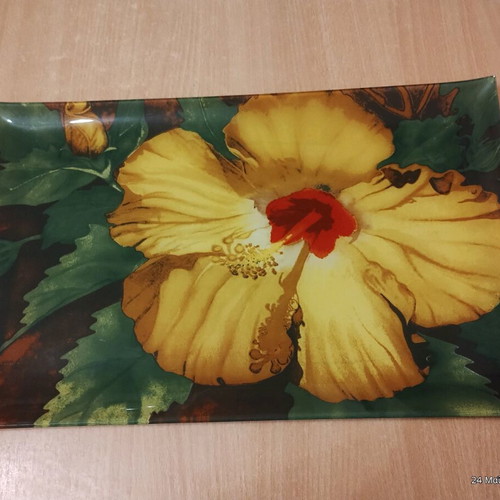 Glass serving and decorative platter new