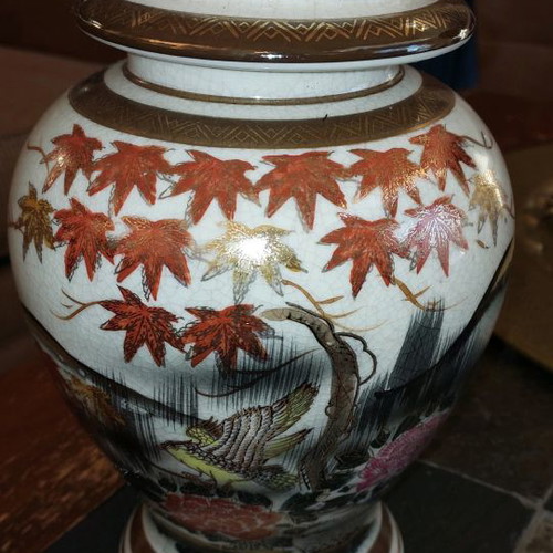 Satsuma vase used antique, height 26cm