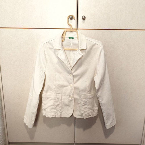 White jacket United Colors of Benetton like new, cotton corduroy size M
