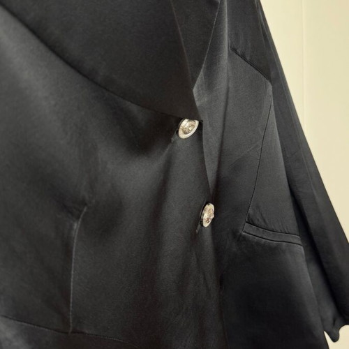 Black satin jacket women's XL used with unique buttons