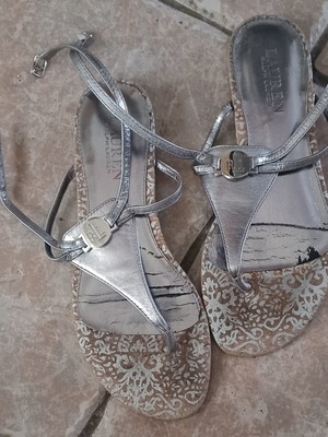 Ralph Lauren leather sandals size 37 silver used