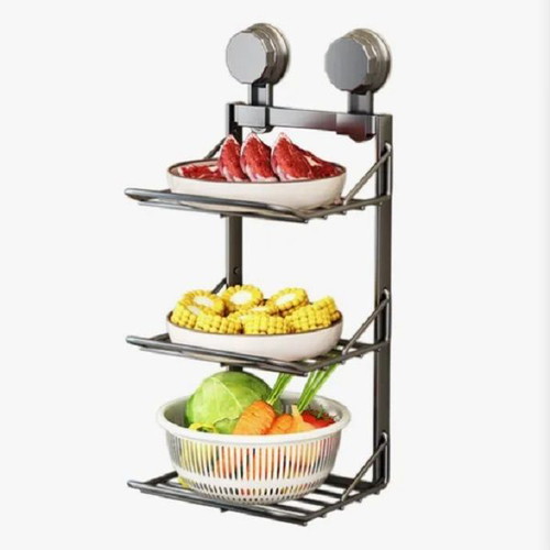 Wall-mounted kitchen shelf stainless steel 3-tier new