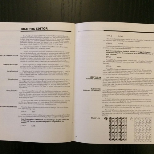 The Print Shop Reference Manual for Apple like new, 1986