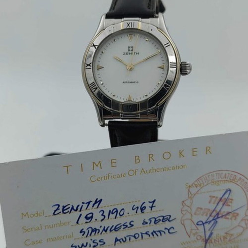 Zenith Vintage Automatic 18k bezel watch used, white and gold