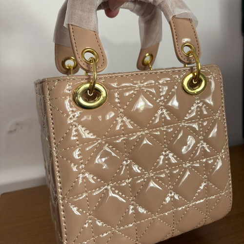 Quilted handbag nude beige new, elegant design with gold-tone details