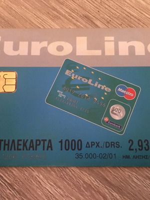 Euroline phone card like new, rare collectible