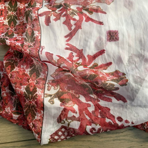 Antica Sartorial handkerchief, white and red
