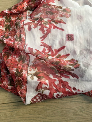 Antica Sartorial handkerchief, white and red