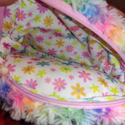 Fuzzy bag and wallet almost new girls' style