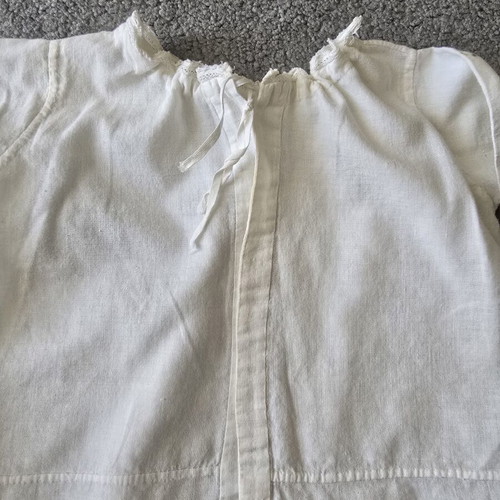 Vintage baby blouse tied used, embroidered cotton