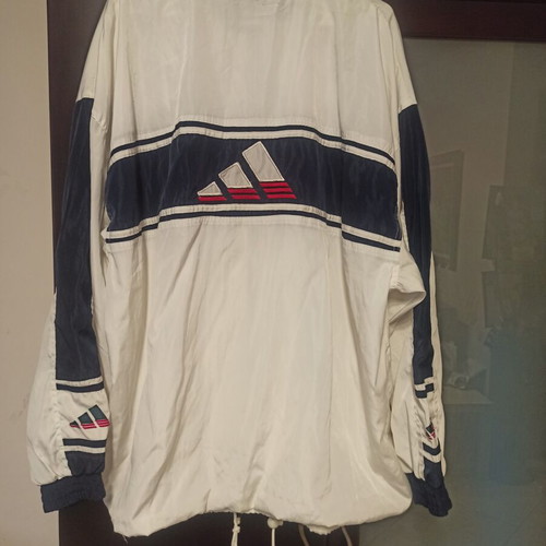 Adidas lightweight jacket like new, white and blue