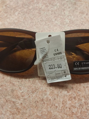 Sunglasses like new, brown color with blue case