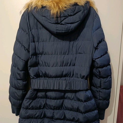 Edward Jeans blue jacket like new with detachable hood and belt size L