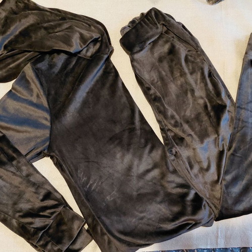 Velour set hoodie and pants black new