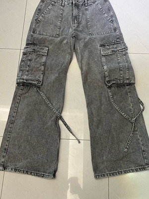 Cargo jeans Pink Woman like new, size 40, pack of 2, gray and blue