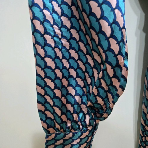 Satin midi dress new with colorful pattern size large