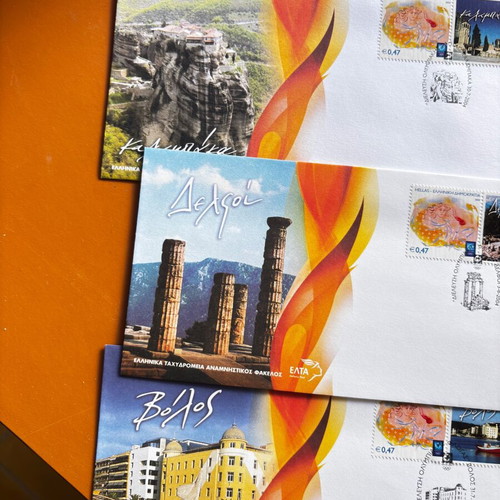 First Day Cover Set of 3 Olympic Flame Greece 2004