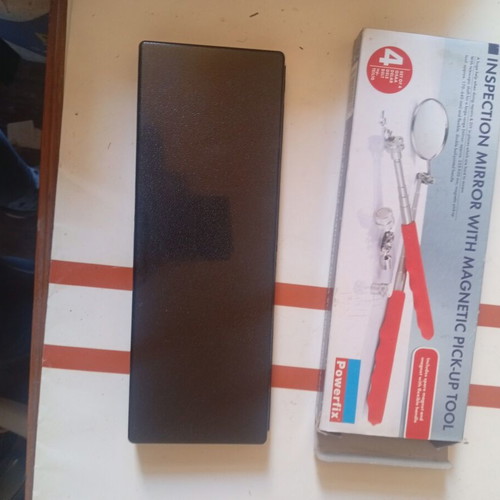 Powerfix Inspection Mirror with Magnetic Pick-Up Tool like new, set with case