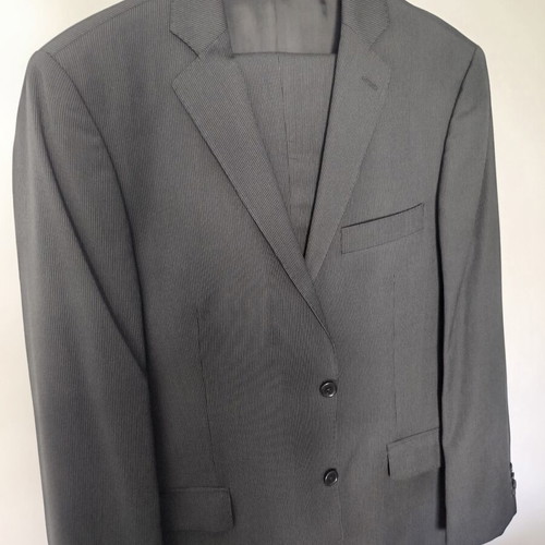 Rococo black groom suit with subtle pinstripe, like new, size 52