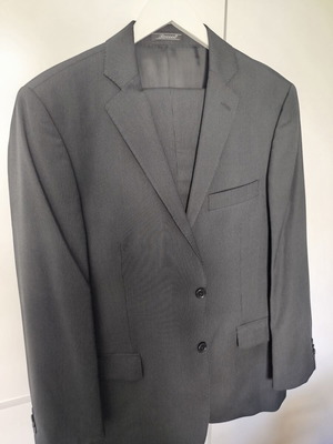 Rococo black groom suit with subtle pinstripe, like new, size 52