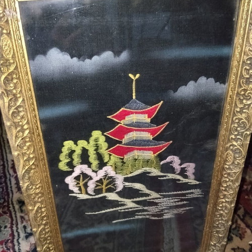 Embroidered frame with Japanese embroidery used, 47×29 cm