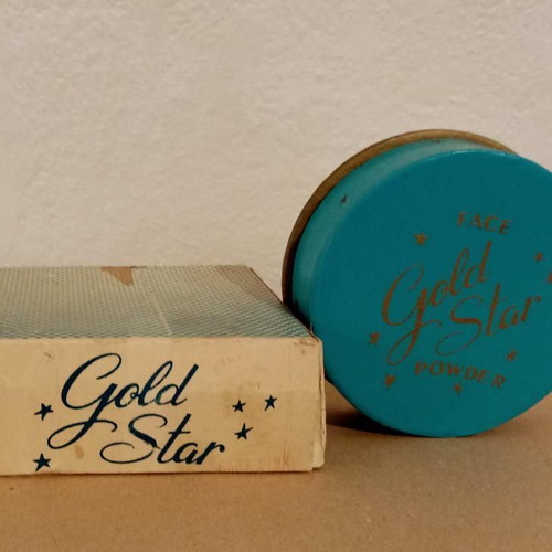 Gold Star Face Powder collectible vintage sealed, like new