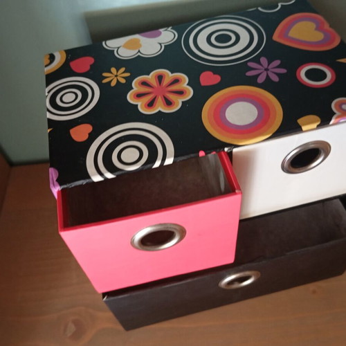 Storage box with three drawers for kids' desk like new