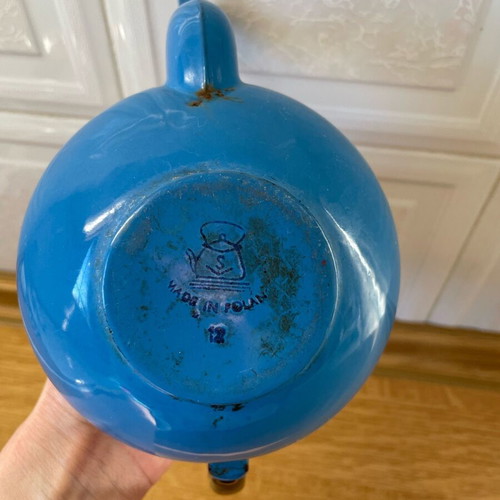 Vintage enamel teapot from Poland used