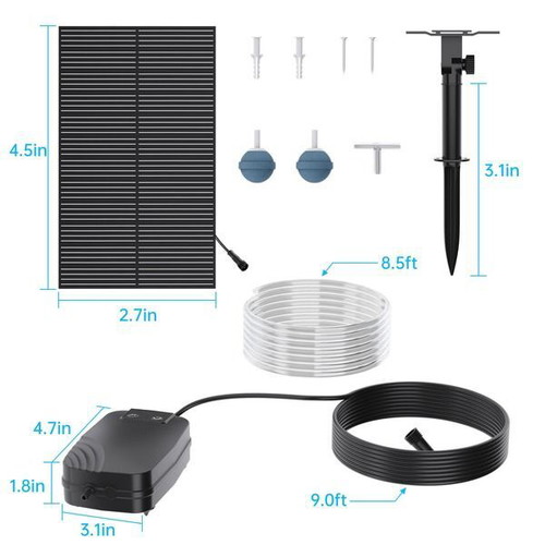 Biling solar aerator for pond 4 W, 2200 mAh, 2 outlets