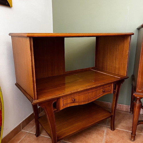 Wooden secretary desk used with storage space