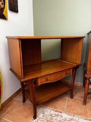 Wooden secretary desk used with storage space