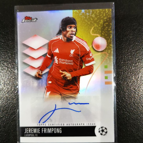 Jeremie Frimpong BA-JF Topps Finest UEFA Club Competitions 2025/26 certified autograph card Liverpool FC