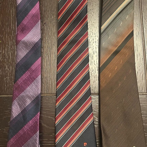 Pierre Cardin used silk striped ties set of 3