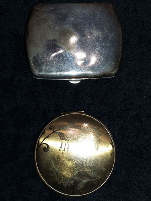 Antique tobacco and powder cases used