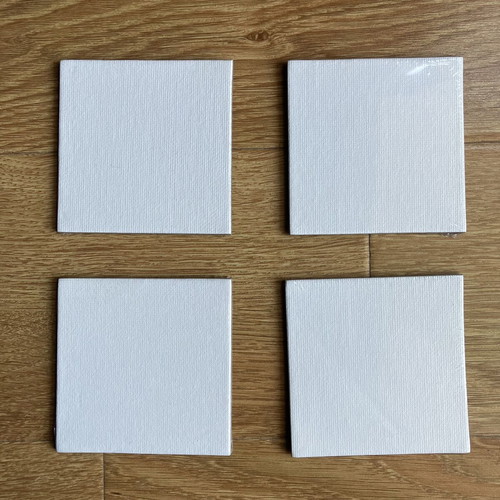 Mini square canvases with magnets, set of 4