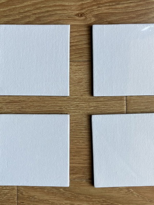 Mini square canvases with magnets, set of 4