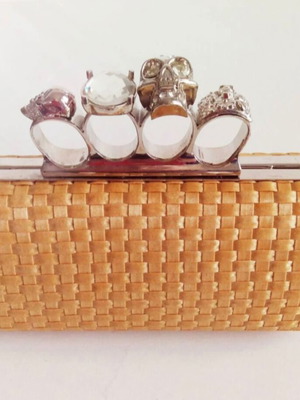 Clutch bag like new with chain strap 18 x 8 cm