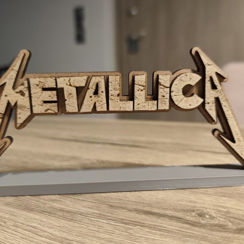 Metallica Stand 17cm wooden laser cut decorative piece new