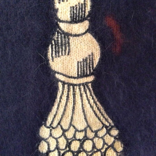 Mondì Wool & Angora Knit Sweater with Tassel Print, Size S/M