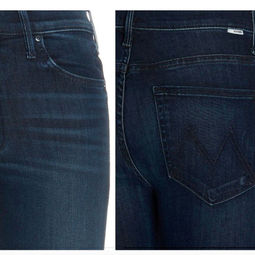 Mother The Insider ankle fray jeans new, dark blue, size 24