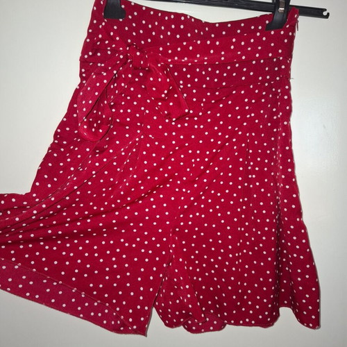 Shein women's polka dot shorts small used, burgundy with white dots
