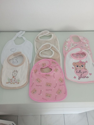 Baby bibs new, set of seven