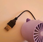 Portable handheld fan like new with USB, one speed
