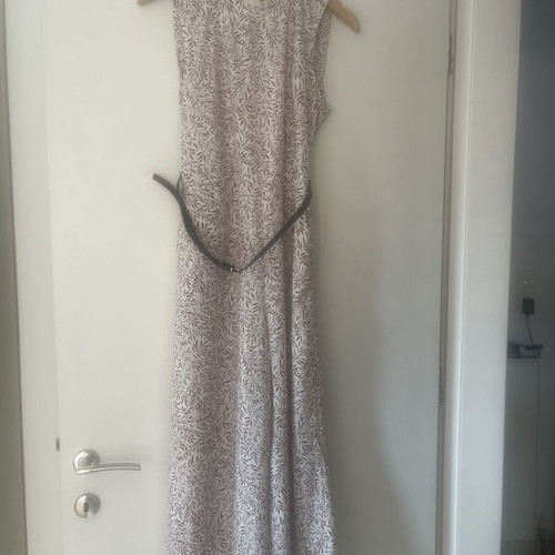 Regalinas sleeveless jumpsuit used, white with leaf print, sizes S/M
