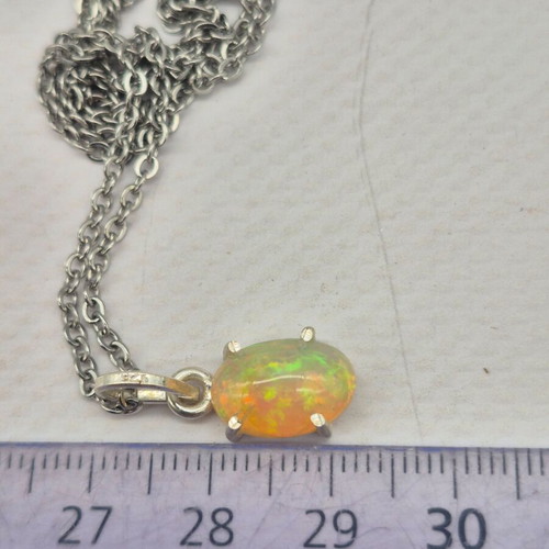 Ethiopian Opal Silver 925 Necklace new, 5 carat gemstone