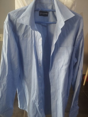 Long-sleeve shirt used, slim fit, light blue